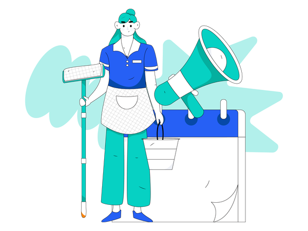 Girl holding bucket  Illustration