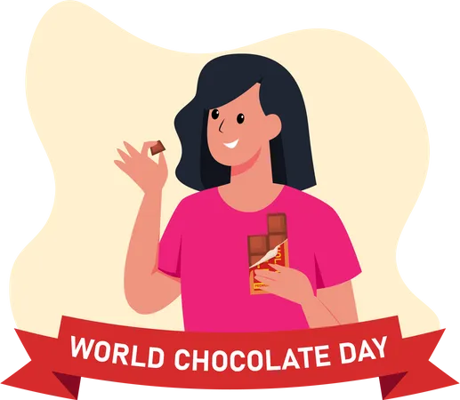 Girl holding chocolate  Illustration