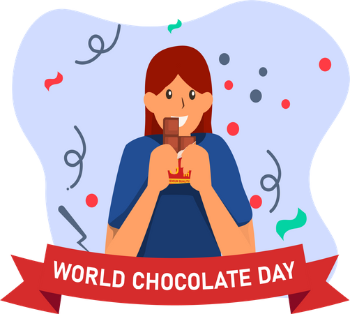 Girl holding chocolate  Illustration