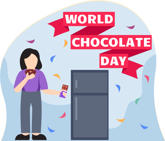 Girl holding chocolate  Illustration