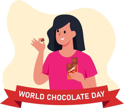 Girl holding chocolate  Illustration