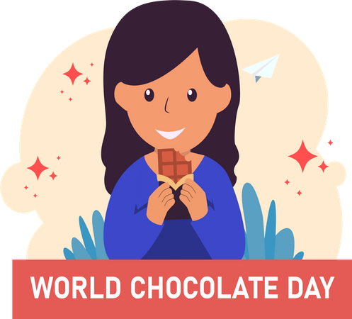 Girl holding chocolate  Illustration