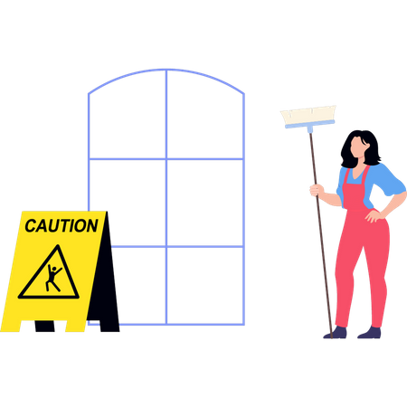 Girl holding cleaning wiper  Illustration