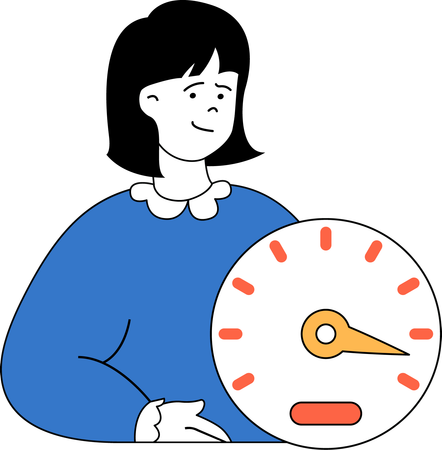 Girl holding clock  Illustration