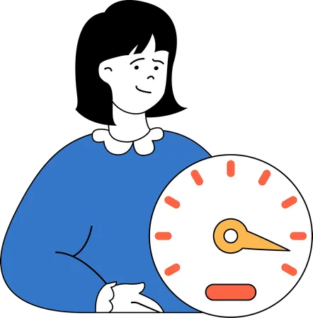 Girl holding clock  Illustration