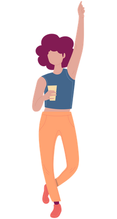 Girl holding coffee cup Illustration
