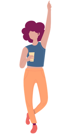 Girl holding coffee cup  Illustration