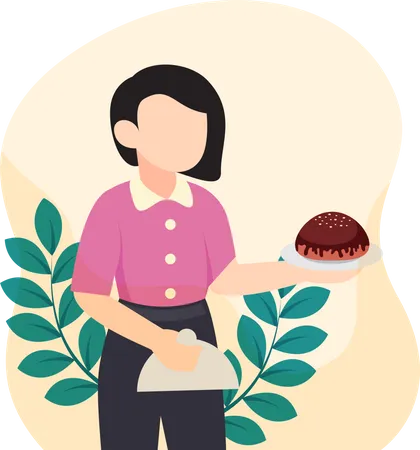 Girl holding cupcake  Illustration