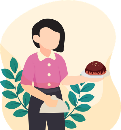 Girl holding cupcake  Illustration