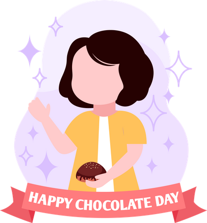 Girl holding cupcake  Illustration