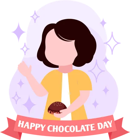 Girl holding cupcake  Illustration