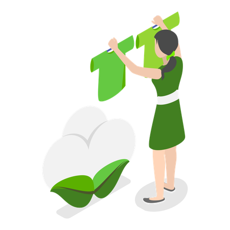 Girl holding eco clothes  Illustration