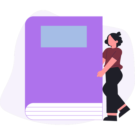 Girl  holding education book  Illustration