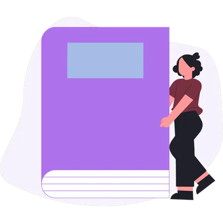 Girl  holding education book  Illustration