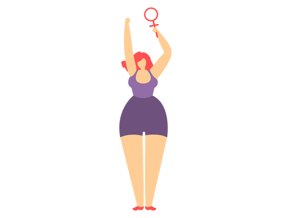 Girl holding Gender symbol Illustration