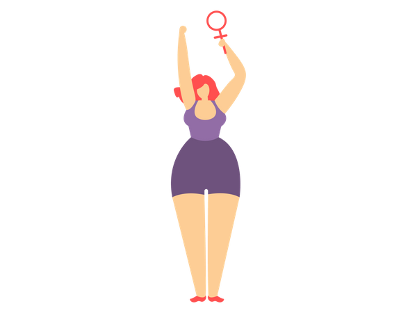 Girl holding Gender symbol  Illustration