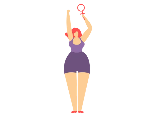 Girl holding Gender symbol  Illustration