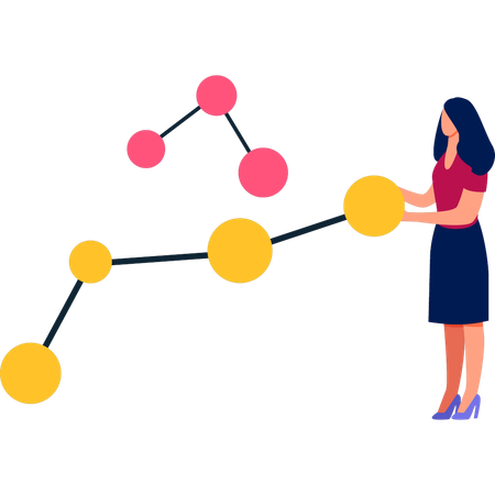 Girl holding molecule  Illustration