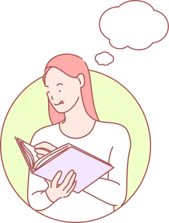 Girl holding recipe book  Illustration
