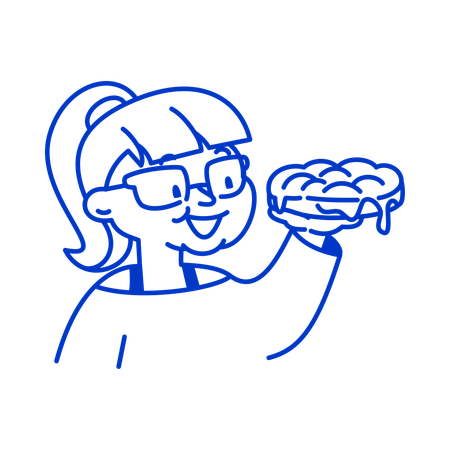 Girl Holding Sandwich  Illustration