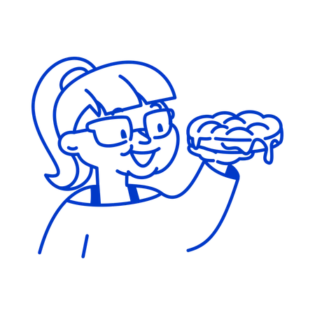 Girl Holding Sandwich  Illustration