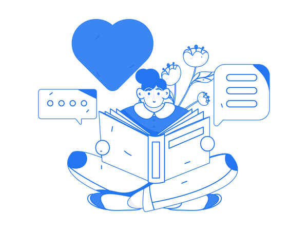 Girl holding survey book  Illustration
