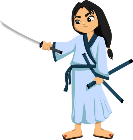 Girl holding sward  Illustration