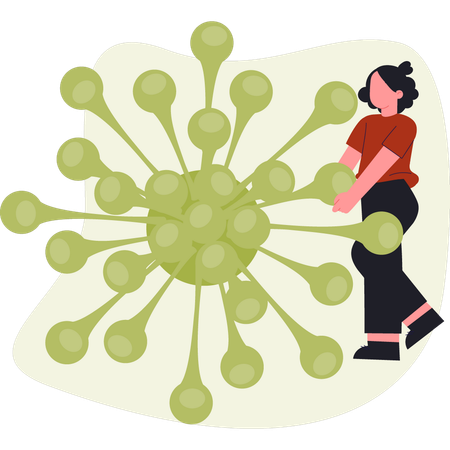 Girl holding virus  Illustration