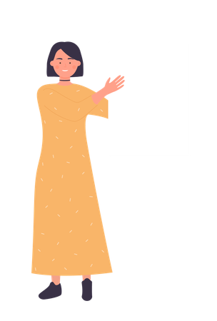 Girl holding white board  Illustration