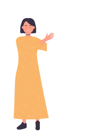 Girl holding white board  Illustration