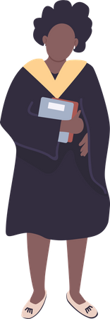 Girl holding worksheets  Illustration