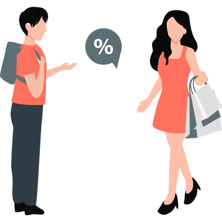 Girl holing shopping bag  Illustration