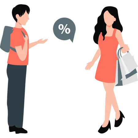 Girl holing shopping bag  Illustration