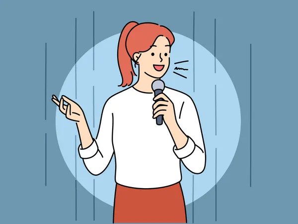 Girl hosting show  Illustration