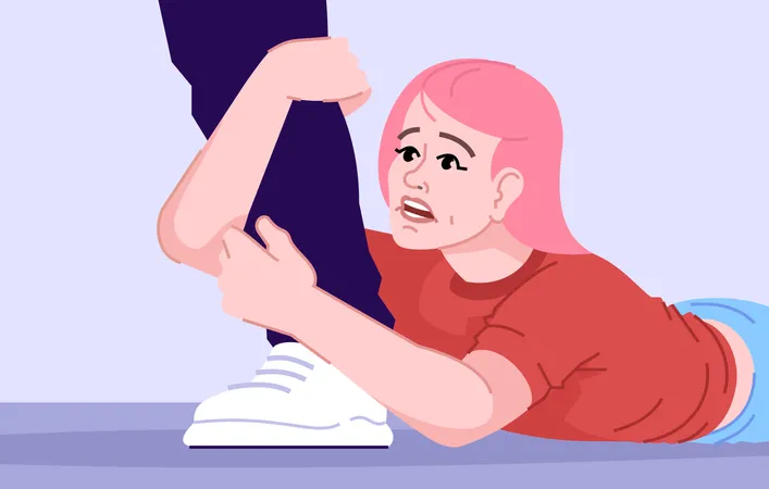 Girl humiliate by boy  Illustration