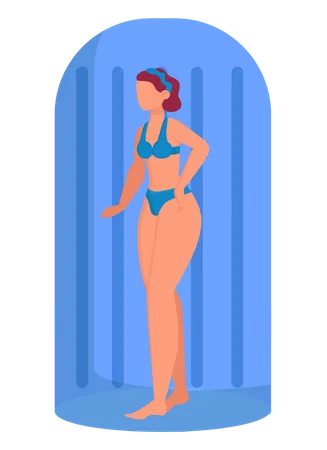 Girl in artificial Suntan  Illustration