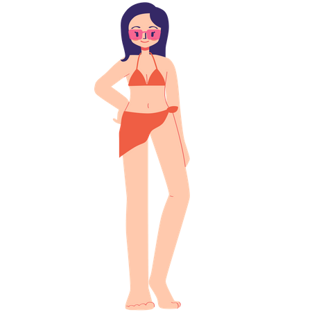 Girl in bikini Illustration