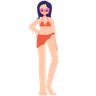 illustration girl in bikini