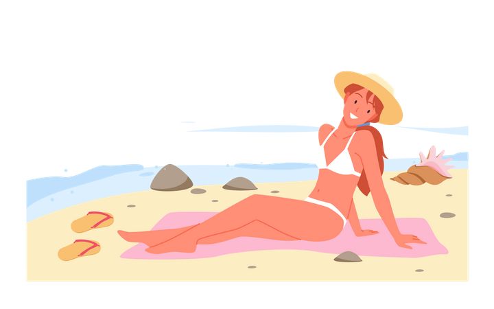 Girl In Bikini  Illustration