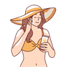 girl in bikini illustration svg