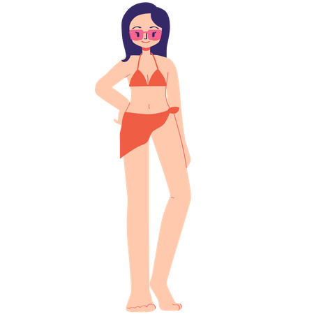 Girl in bikini  Illustration