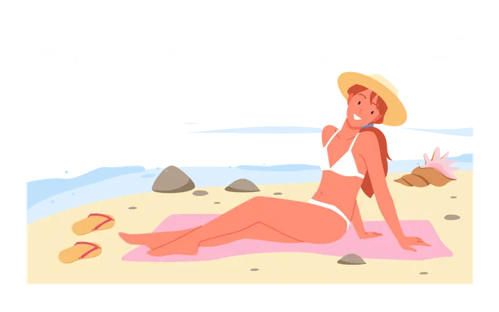 Girl In Bikini  Illustration