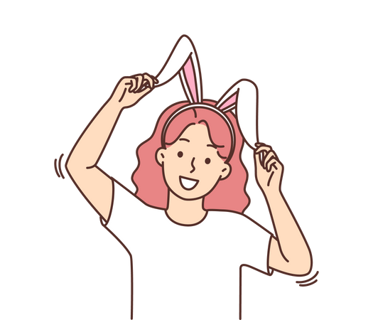 Girl in bunny costume Illustration