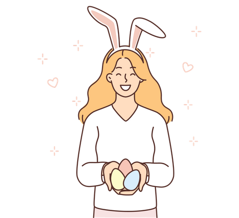 Girl in bunny costume  Illustration