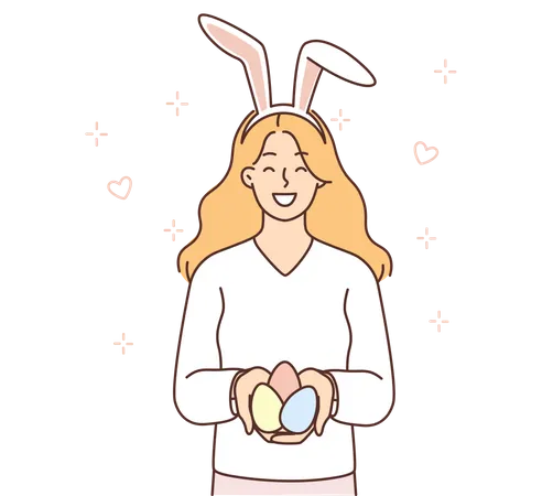 Girl in bunny costume  Illustration