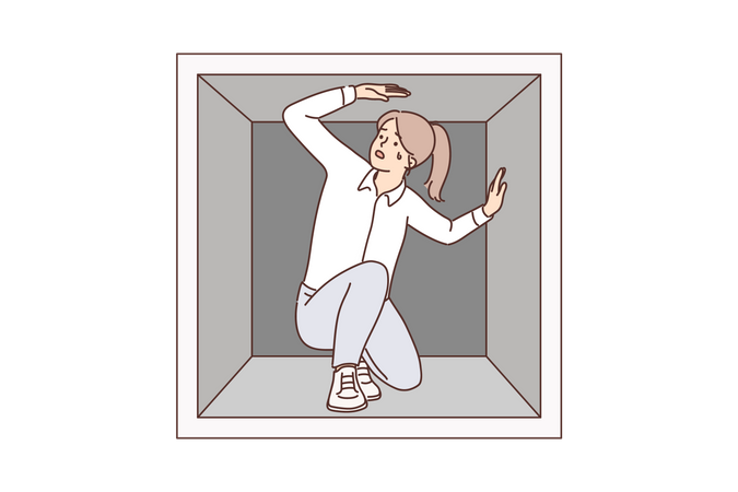 Girl in comfort zone  일러스트레이션