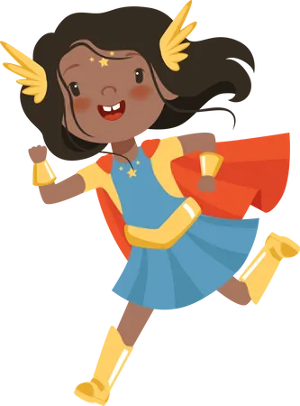 Girl in comic superhero costume Illustration