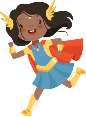 Girl in comic superhero costume  Illustration