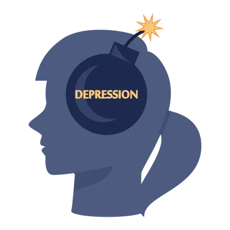 Girl in depression  Illustration