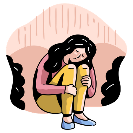 Girl in depression Illustration